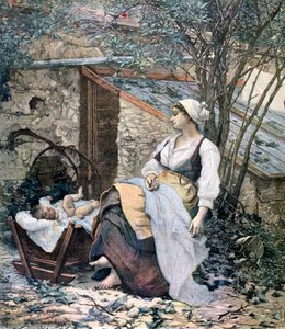 Jonge moeder, 1891 door Henri Meyer