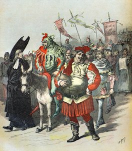 parade van vermomde parijse studenten door Henri Meyer