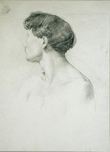 Man in profiel door Henri Michel Antoine Chapu