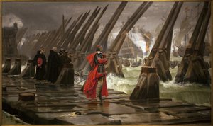 Richelieu op de dijk van La Rochelle door Henri Paul Motte