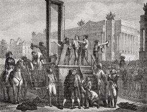 De executie van Robespierre en zijn volgelingen in 1794, gegraveerd door Jonnard door Henri Renaud