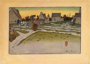 Het uur van het brood in Ville-Hue (Saint-Briac) door Henri Rivière