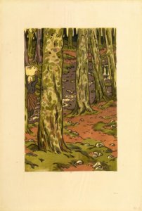 Wasplaats in het bos bij Loguivy door Henri Rivière
