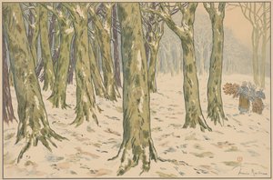 Het bos, winter door Henri Rivière