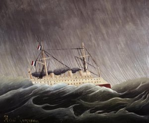 Schip in de storm door Henri Rousseau