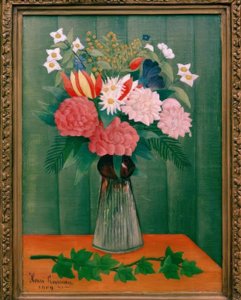 Boeket bloemen met klimop door Henri Rousseau