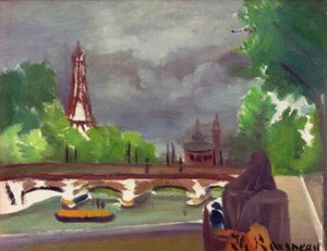Schets, uitzicht op de Eiffeltoren en het Trocadéro door Henri Rousseau