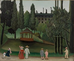 Uitzicht op Montsouris Park, de Kiosk door Henri Rousseau