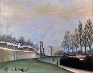 Uitzicht op Vanves, 1909 door Henri Rousseau