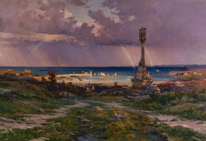 Na de storm in Portrieux door Henri Saintin