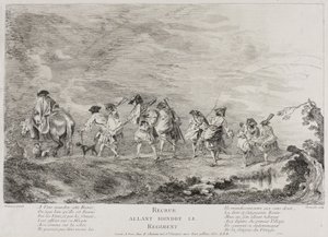 Rekruten Gaan Zich Bij het Regiment Voegen door Henri Simon Thomassin
