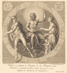Venus klaagt bij Jupiter over de storm die Juno tegen Aeneas heeft opgewekt