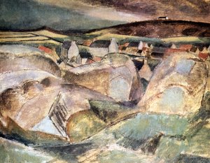 Dorp tussen de rotsen door Henri Victor Gabriel Le Fauconnier