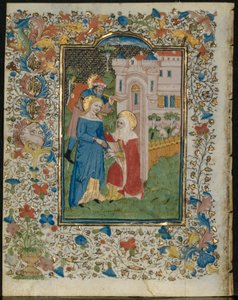 De Visitatie: blad uit een getijdenboek (5 van 6 uitgesneden bladen)