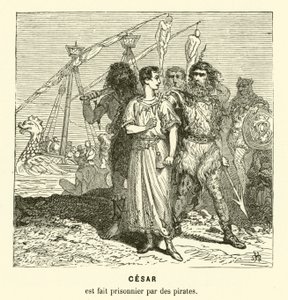 Julius Caesar gevangen genomen door Cilische piraten tijdens het oversteken van de Egeïsche Zee, ca. 75 v.Chr. door Henri de (after) Montaut