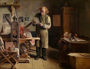 De plaatdrukker door Henri de Braekeleer
