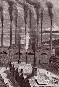 Grote kanonnenfabriek in Goldspring, nabij New-York door Henri de Montaut