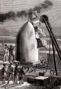 Het gigantische kanonprojectiel arriveerde bij Stone