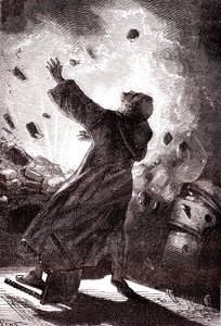 De monnik Berthold Schwartz, "Van de aarde naar de maan" door Jules Verne door Henri de Montaut