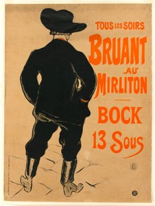 Aristide Bruant door Henri de Toulouse-Lautrec