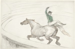 In het Circus: Jockey door Henri de Toulouse Lautrec