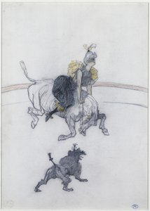 In het Circus: De Groet door Henri de Toulouse Lautrec