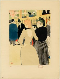 Bij de Moulin Rouge, La Goulue en haar zus door Henri de Toulouse-Lautrec
