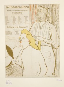 Kapper, programma van het Théâtre Libre door Henri de Toulouse-Lautrec