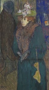 Jane Avril bij de ingang van de Moulin Rouge, c.1892 door Henri de Toulouse Lautrec