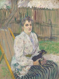 Dame met een Hond door Henri de Toulouse-Lautrec