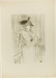 Juffrouw Marcelle Lender, Staand door Henri de Toulouse-Lautrec