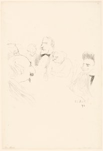 Menukaart voor Adrien Hébrard door Henri de Toulouse-Lautrec
