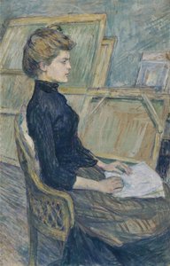 Jong meisje in het atelier (Hélène Vary), c.1889 (gouache op papier)