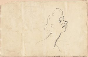 Yvette Guilbert (recto) Driekwart lengte studie van Yvette Guilbert (verso) door Henri de Toulouse-Lautrec