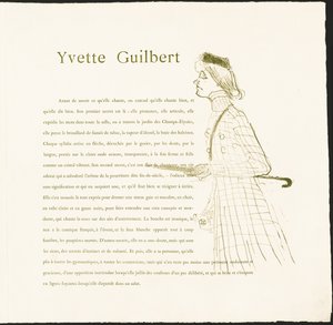 Yvette Guilbert door Henri de Toulouse-Lautrec