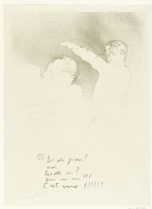 Portret van Marcelle Lender en Albert Brasseur bij het variétè door Henri de Toulouse Lautrec (signed by artist)