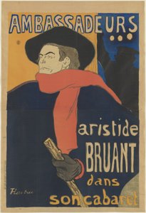 Ambassadeurs: Aristide Bruant, 1892 door Henri de Toulouse Lautrec