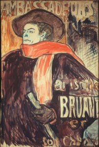Aristide Bruant bij de Ambassadeurs door Henri de Toulouse Lautrec