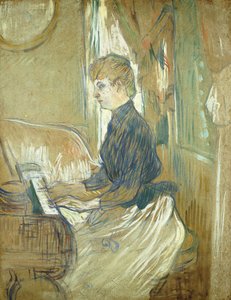 Aan de Piano, Madame Juliette Pascal in de Salon van het Chateau de Malrome, 1896 door Henri de Toulouse Lautrec