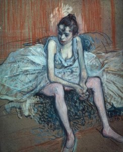 Zittende danseres door Henri de Toulouse Lautrec