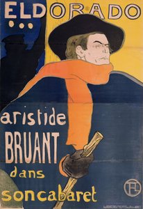 Eldorado: Aristide Bruant, 1892 door Henri de Toulouse Lautrec