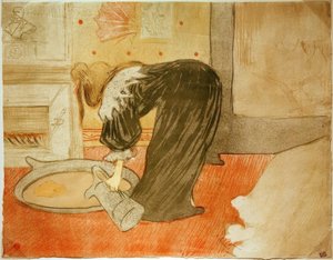Vrouw in bad door Henri de Toulouse Lautrec