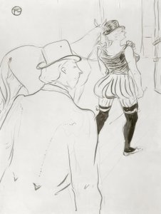 Achter de schermen door Henri de Toulouse Lautrec