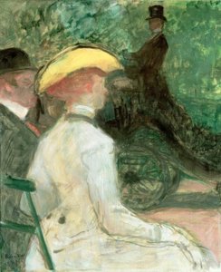 In Bois de Boulogne door Henri de Toulouse Lautrec