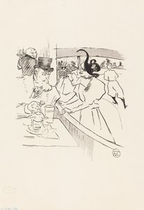 In de schaatsende professionele schoonheid door Henri de Toulouse Lautrec