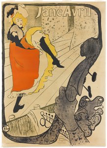 Jane Avril, 1893 door Henri de Toulouse Lautrec