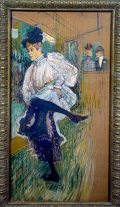 Jane Avril dansend. Jane Avril (1868-1943) was een danseres van de Moulin Rouge. Parijs, Musée d