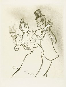 La Goulue en Valentin la Desossee. Poster door Toulouse-Lautrec. door Henri de Toulouse Lautrec
