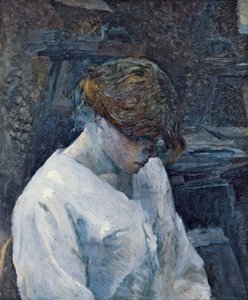 La Rousse in een witte blouse door Henri de Toulouse Lautrec
