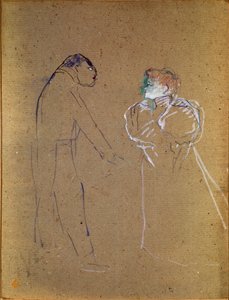 Lucien Germain Guitry (1860-1925) en Jeanne Granier. Tekening door Henri de Toulouse-Lautrec door Henri de Toulouse Lautrec